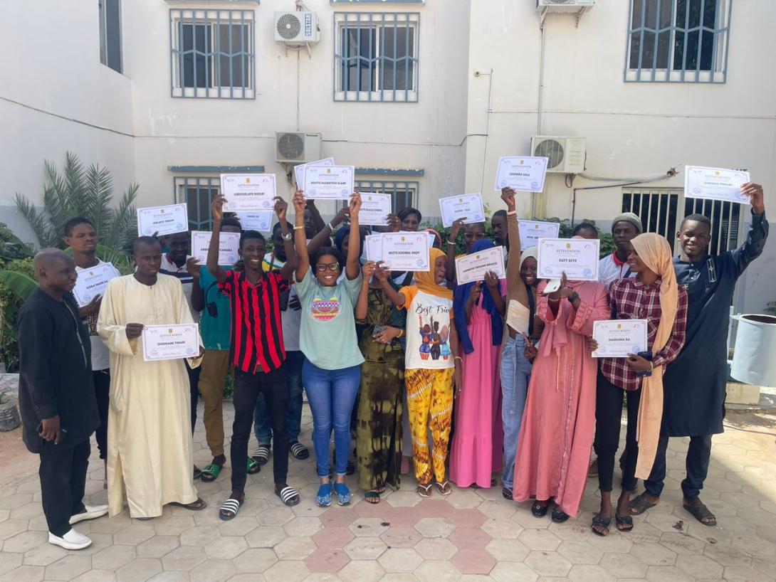 Cérémonie de remise des attestations aux apprenants en Infographie Multimédia au CEFAM de Louga en 2023.